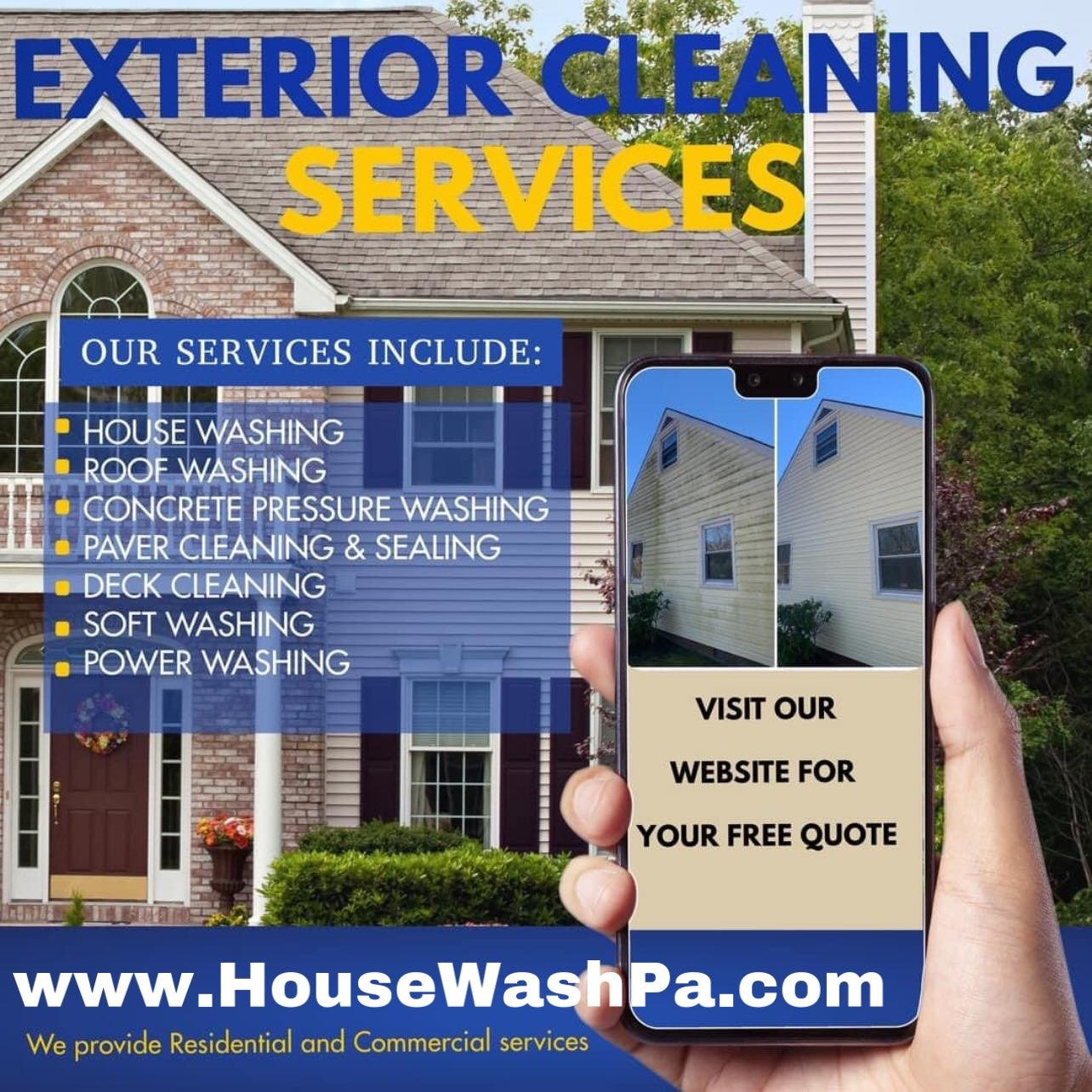 Low pressure washing Roof Cleaning Service