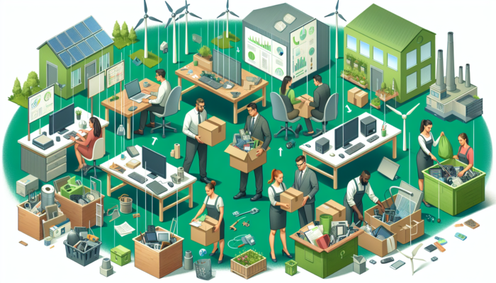 A dedicated professional clearance team in Milton Keynes sorting recyclables and donating goods to charities, fostering a sustainable community.