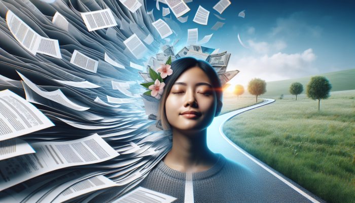 Strategies for Consolidating Student Loans: A Guide | DCL A person relieved as multiple loan documents merge into one, symbolising student loan consolidation, with a clear financial path ahead.