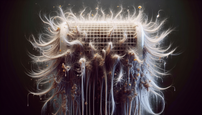 Recognising the Impact of Heaters on Hair Health: Hair strands drying and frizzing due to heater's low-humidity effect.