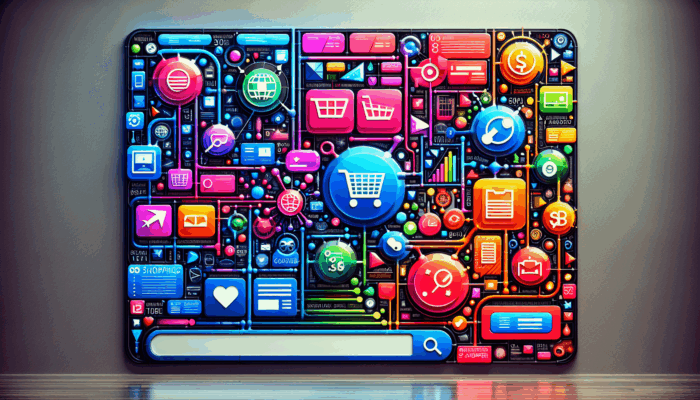 How to Create Google Shopping Ads: Colourful Google Shopping Ads with product images, titles, prices, and seller names on a search results page.