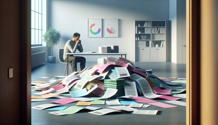 Does Debt Consolidation Hurt Your Future Loans: Impact Explained | DCL Does Debt Consolidation Hurt Your Future Loans: A person consolidating colourful debt papers into one clear document in a serene office, symbolising financial relief.