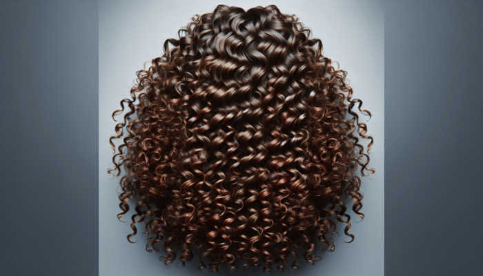 Curly hair treated with conditioner and serum, demonstrating smooth, hydrated, voluminous curls without flyaways.