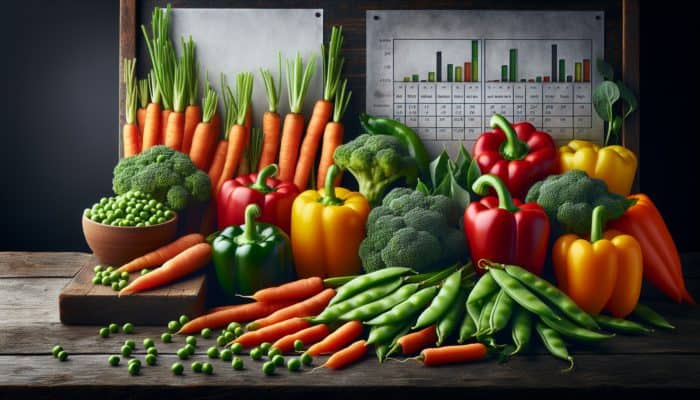 A colourful array of fresh vegetables on a rustic wooden table, ready for stir-frying.