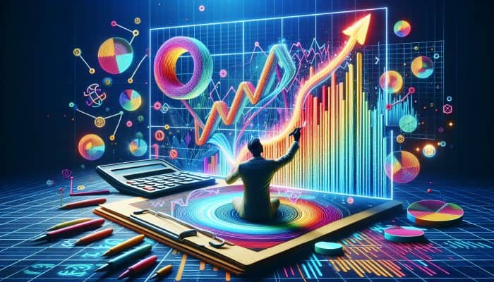 How to Stay Disciplined with Consolidation Loans: A Guide | DCL A person marking payments on a colourful chart, surrounded by graphs and a debt calculator, celebrating financial progress.
