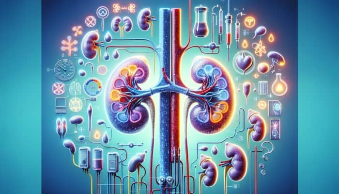 Kidney Blood Test in Sheffield: Diagram of kidneys filtering waste, balancing electrolytes, and regulating blood pressure to maintain health.