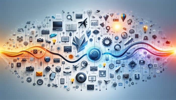 Will Digital Marketing Be Replaced By AI: Timeline graphic of digital marketing evolution from the 1990s, showcasing the rise of the internet, Google's SEO influence, and the expansion of email marketing.