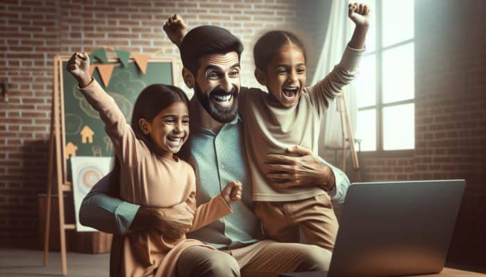 Men’s Health and Co-Parenting: A father actively participating in his children's lives, enhancing their emotional and social development.