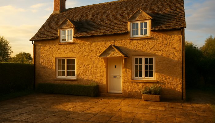 Shining Nether Compton cottage illuminated by sunlight with sparkling windows and fresh linens following a meticulous cleaning.